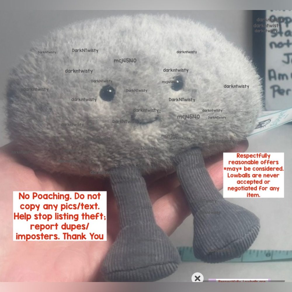 RECEIPT AVAIL BNWT JELLYCAT AMUSEABLES PEBBLE NEVER 2NDS NEVER DISPLAYED/HANDLED